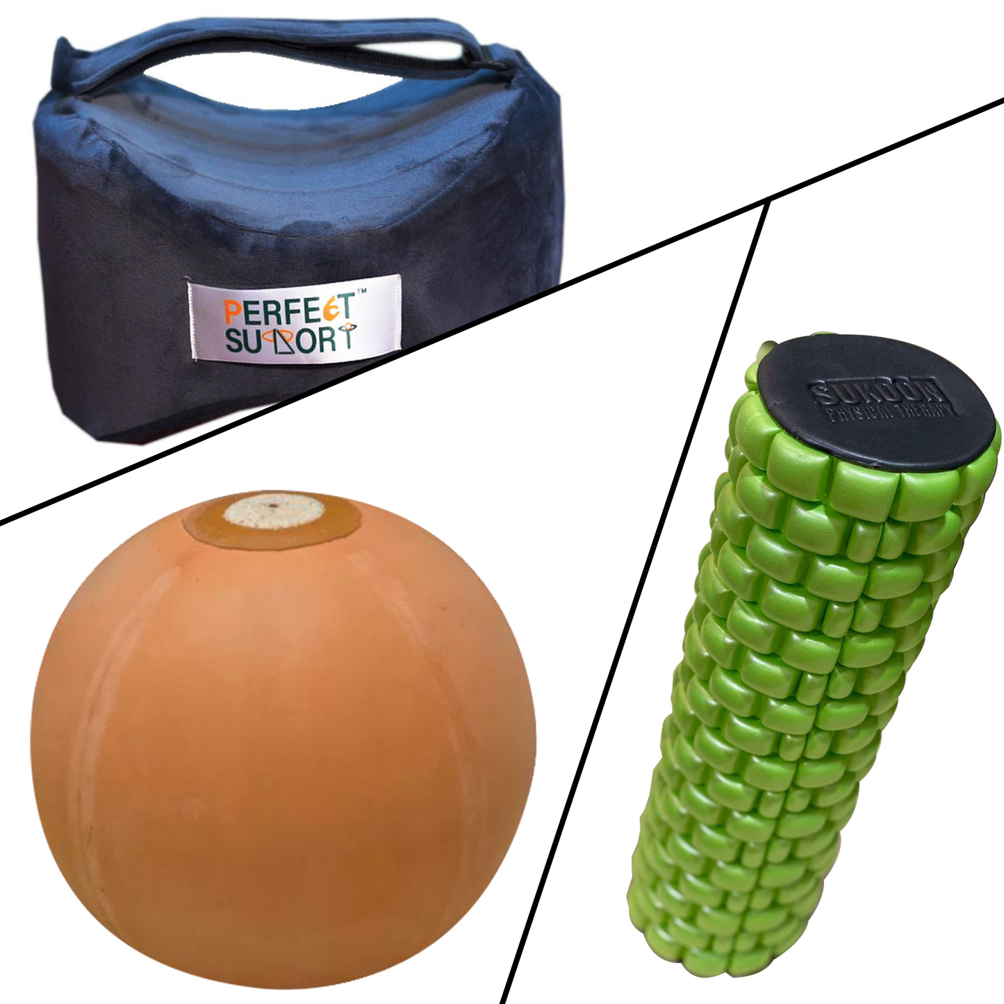 1 Knee Press Ball with Pump + Foam Roller + Knee Cushion