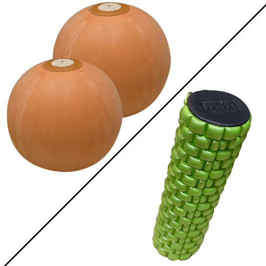 2 knee Press balls with Pump + Foam Roller